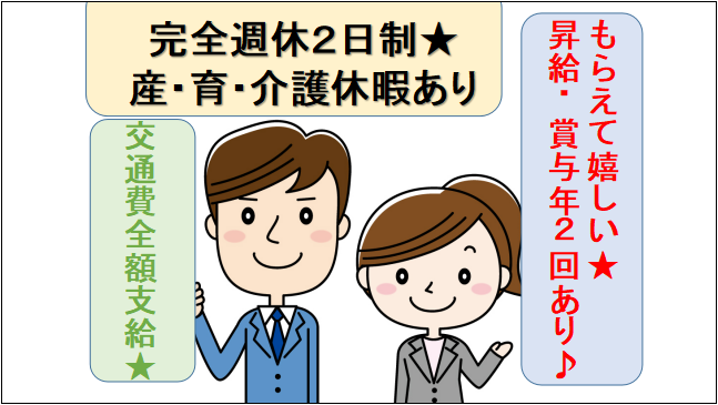 【完全週休2日制★昇給賞与年2回】産・育・介護休暇有・営業販売 イメージ