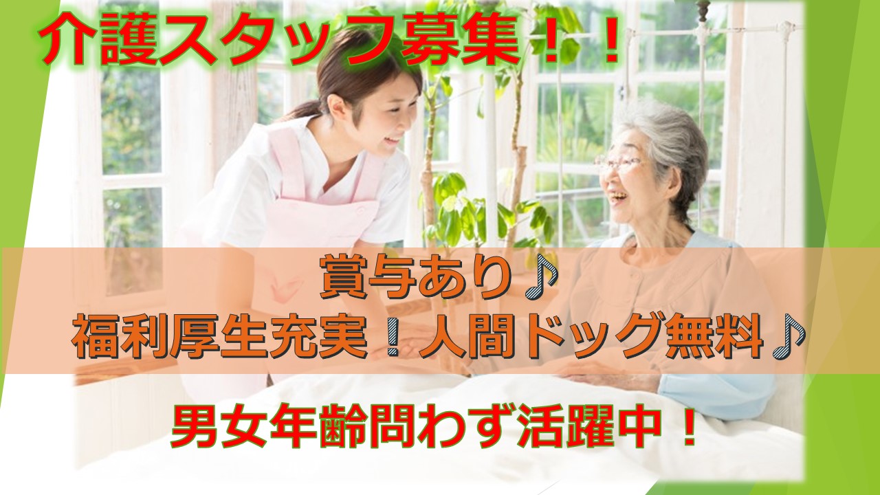 【未経験・無資格大歓迎!】昇給あり★賞与2回あり★介護スタッフ募集 イメージ