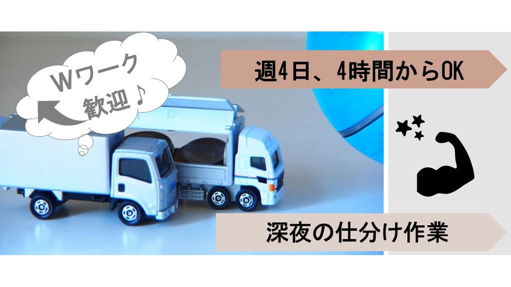 即面談可【浜松】4時間~!深夜帯の仕分け業務 イメージ