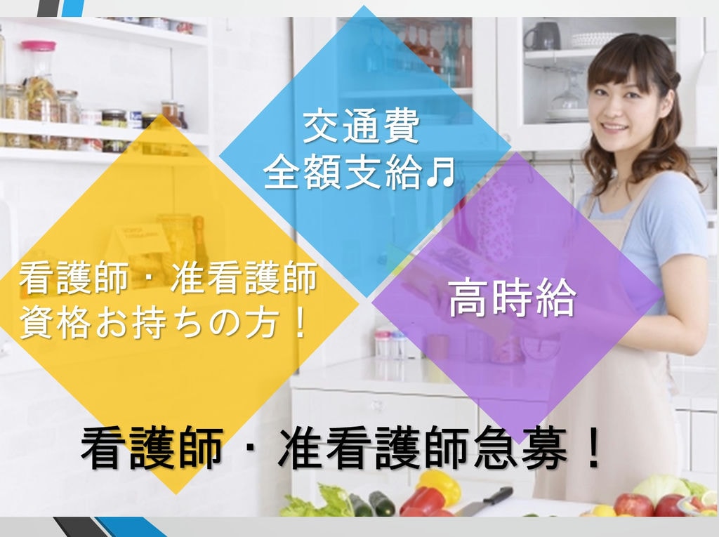 【交通費全額支給】【高時給】住宅型有料⽼⼈ホ-ムで看護業務【急募!】 イメージ