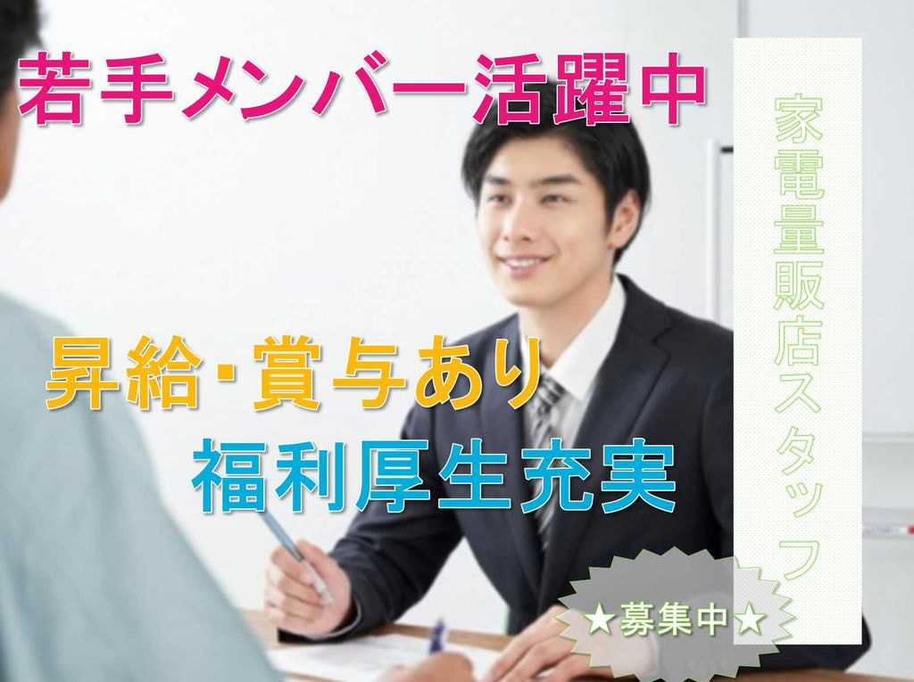 【愛知県稲沢市】若手メンバー活躍中★昇給・賞与あり★家電量販店スタッフ募集中★ イメージ