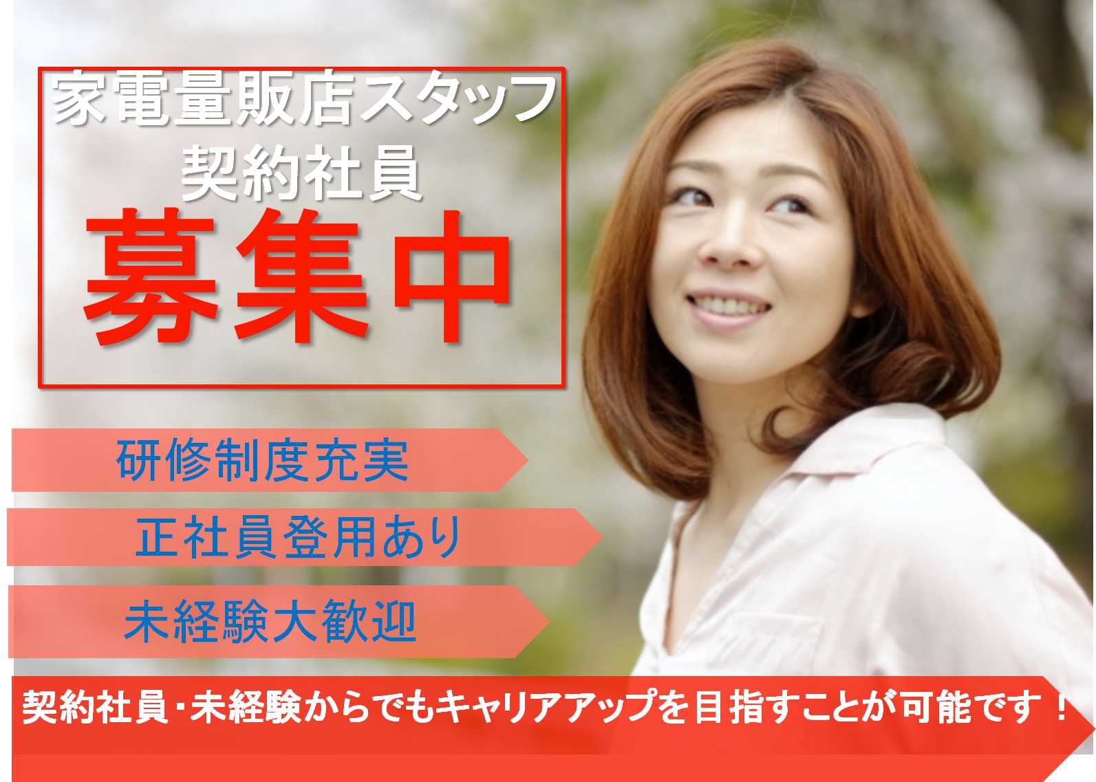 【愛知県岡崎市】未経験からキャリアアップ♪研修制度充実の家電量販店スタッフ【即面談可能】 イメージ