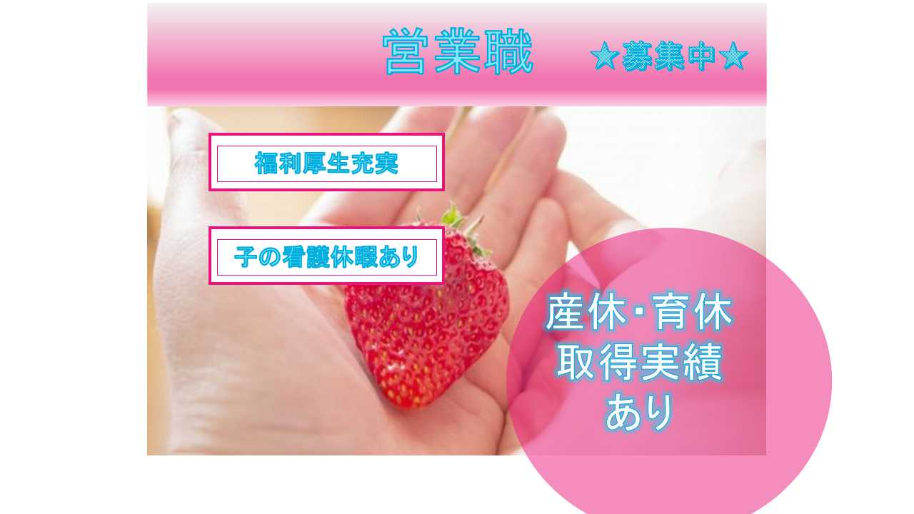 【岐阜県加茂郡】◇産休・育休取得実績あり◇子の看護休暇あり◇営業職◇正社員募集中◇ イメージ