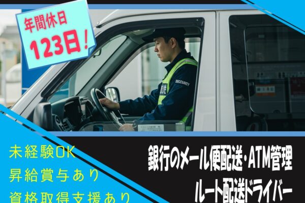 【三重県津市】年間休日123日！賞与あり！未経験可の銀行のメール便配送・ATM管理 イメージ