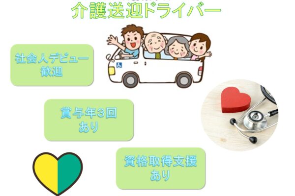 社会人デビュー歓迎！未経験入社多数で安心！介護送迎ドライバー【名古屋市天白区】 イメージ