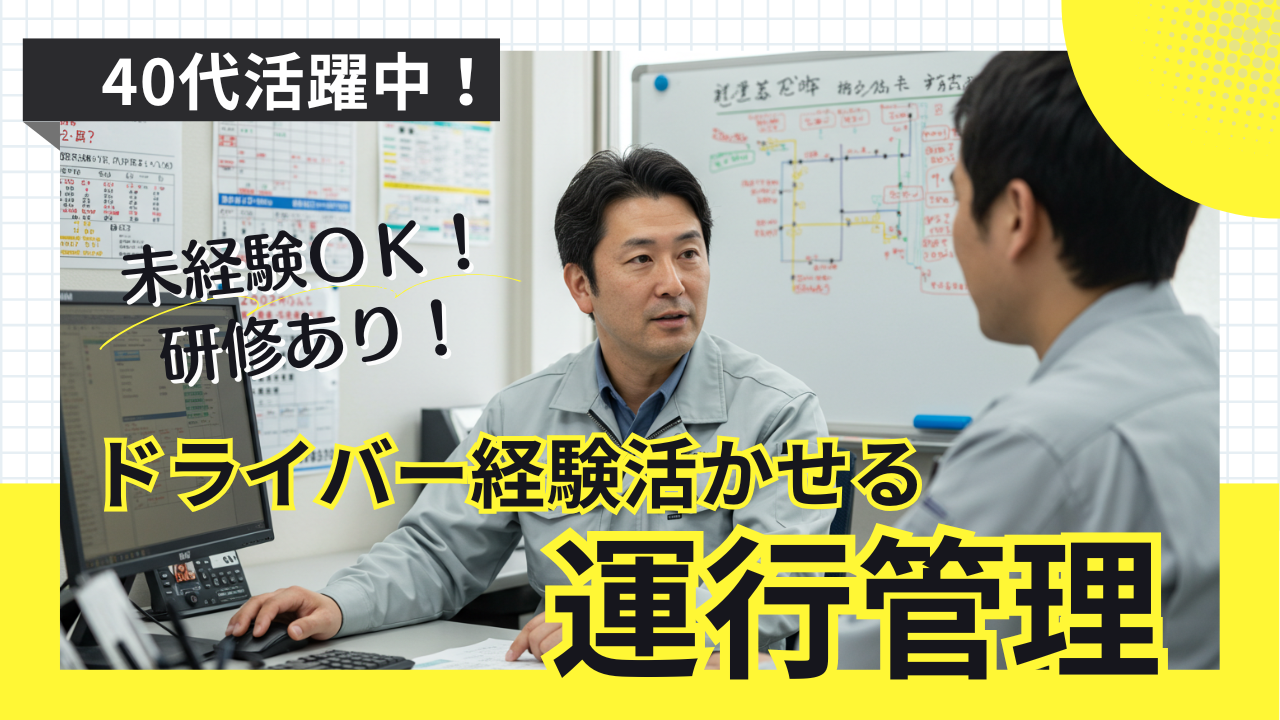 【名古屋市港区】未経験ＯＫ！ドライバー経験活かせる運行管理｜40代活躍中！ イメージ